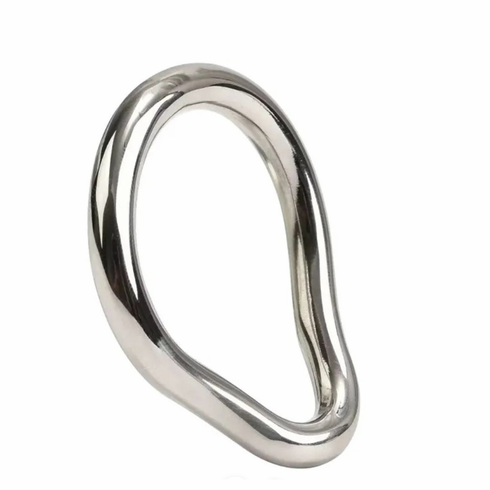 Cock Ring With Perinium Band Silver