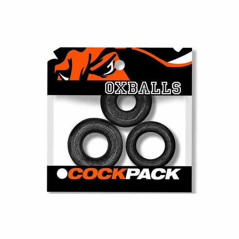 Cockpack Multi Design Rings - 3/pk Black One Size TPE/TPR/ABS