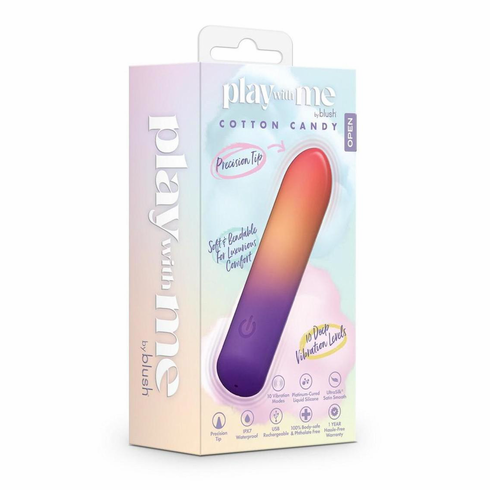 Cotton Candy Rechargeable Silicone Bullet Multicolor 3" Silicone
