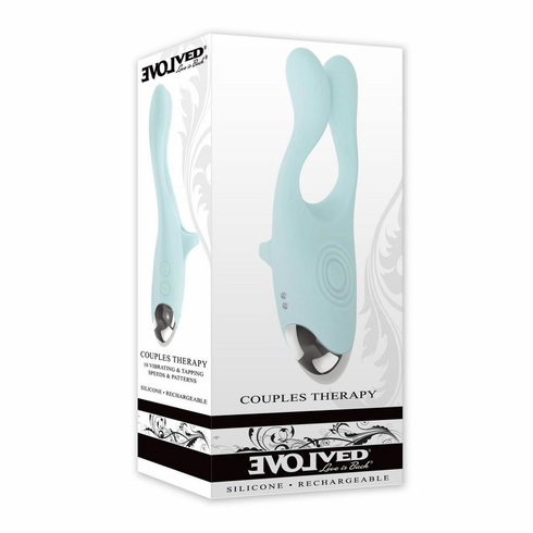 Couples Therapy Rechargeable Silicone Vibrator Green 6.5" Silicone