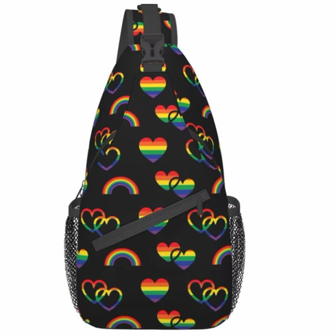 Crossbody Bags/Sling Backpack Rainbow Hearts
