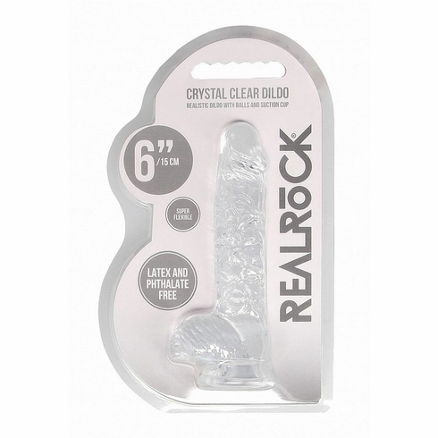 Crystal Clear Dildo Clear 6" TPE/TPR/ABS