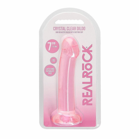 Crystal Clear Dildo Pink 6.7" TPE/TPR/ABS
