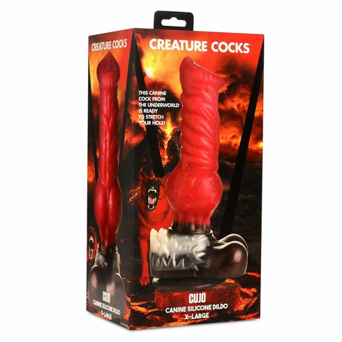 Cujo Canine Silicone Dildo Red/Black 10.5" Silicone