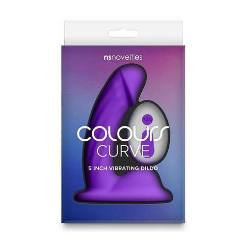Curve Silicone Vibrating Dildo Purple 5" Silicone Remote