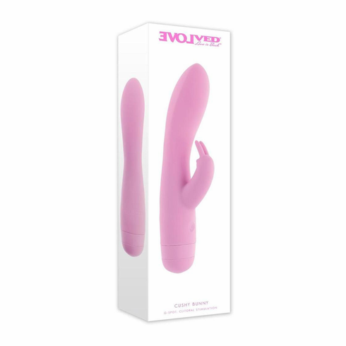 Cushy Bunny Rechargeable Silicone Rabbit Vibrator 4.2" Pink