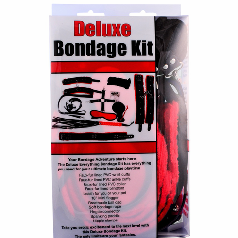 Deluxe Bondage Kit Red Adjustable PU