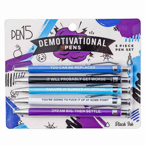 Demotivational Pens - 5/pk Multicolor 5 ct
