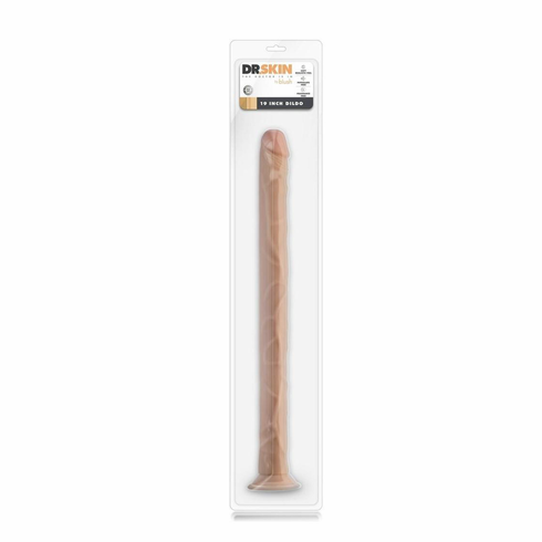 Dildo with Suction Cup Beige 19" PVC