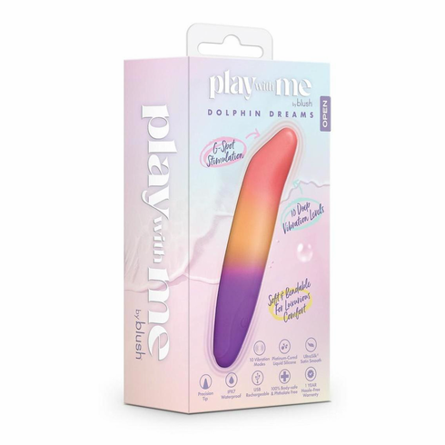 Dolphin Dreams Rechargeable Silicone G-Spot Bullet Vibrator Multicolor 3" Silicone