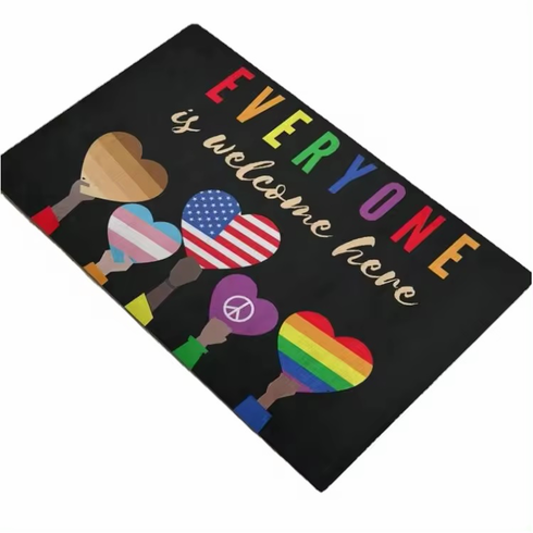 Doormat - Everyone Is Welcome  Black 18" x 30"