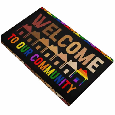 Doormat - Welcome To Our Commun Black 18" x 30"