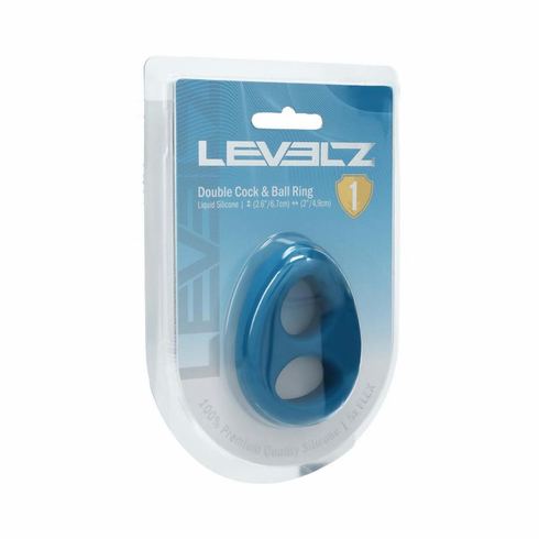 Double Liquid Silicone Cock & Ball Ring Teal One Size Silicone