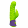 Dragon G Rechargeable Silicone Rabbit Vibrator Green/Purple 4" Silicone