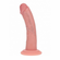 Dual Layered Rechargeable Silicone Curved Realistic Vibrating Dildo with Suction Cup 6in - Beige