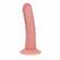 Dual Layered Rechargeable Silicone Curved Realistic Vibrating Dildo with Suction Cup 6in - Beige