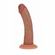 Dual Layered Rechargeable Silicone Curved Realistic Vibrating Dildo with Suction Cup 6in - Caramel
