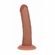 Dual Layered Rechargeable Silicone Curved Realistic Vibrating Dildo with Suction Cup 6in - Caramel