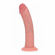 Dual Layered Rechargeable Silicone Curved Realistic Vibrating Dildo with Suction Cup 8in - Beige