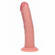 Dual Layered Rechargeable Silicone Curved Realistic Vibrating Dildo with Suction Cup 8in - Beige