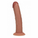 Dual Layered Rechargeable Silicone Curved Realistic Vibrating Dildo with Suction Cup 8in - Caramel
