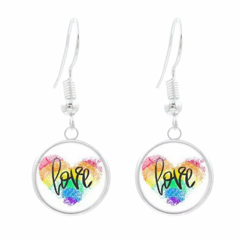 Earrings - Fish Hook Love White