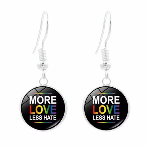 Earrings - Fish Hook / More Love Black