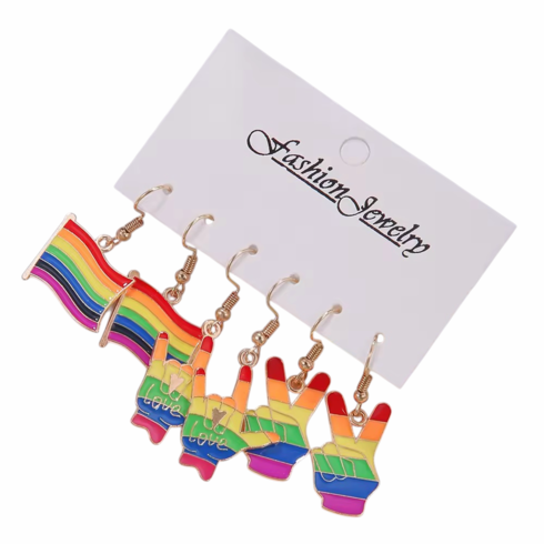 Earrings - Fish Hook Sets / Rainbow Peace