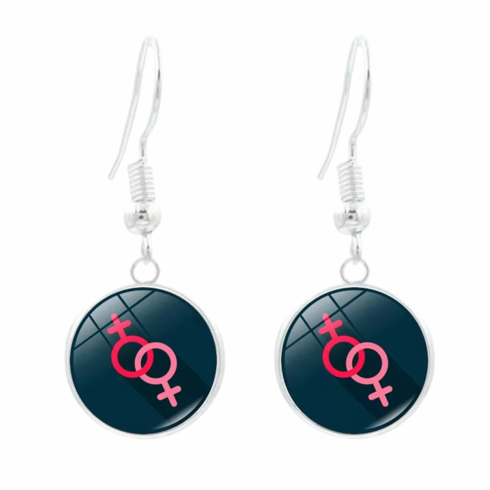 Earrings - Fish Hook / Venus Black/Pink