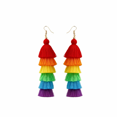 Earrings - Tassel Rainbow