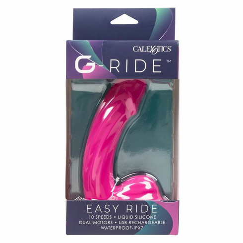 Easy Ride Rechargeable Silicone Vibrating Dildo Pink 5.2" Silicone