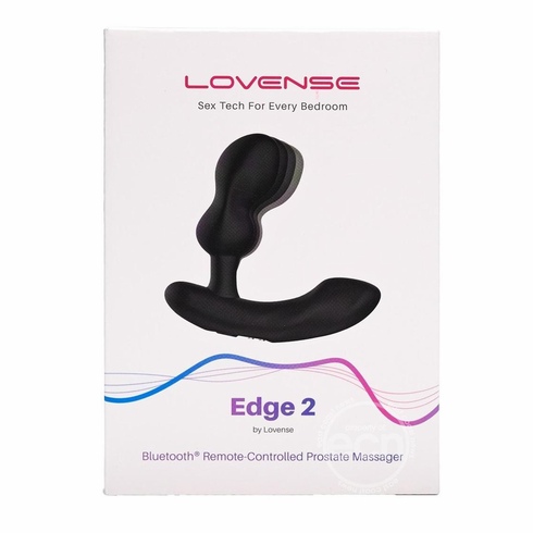 Edge 2 Silicone Prostate Massager with Remote Black 4.8" Silicone App