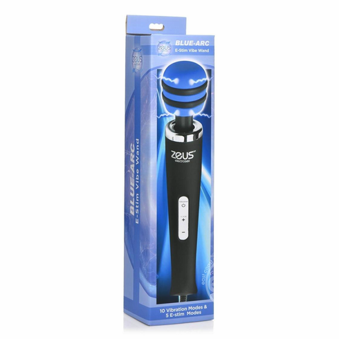 Electrosex E-Stim Vibrating Silicone Wand Massager Black 7.9"