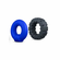Engage Silicone Cock Ring  - 2 pc Set Black/Blue Silicone