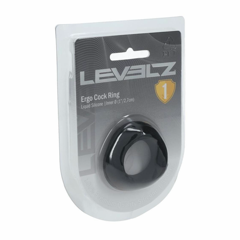 Ergo Liquid Silicone Cock Ring Black One Size Silicone