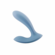 Erica Rechargeable Silicone Dual Vibrator with Clitoral Stimulator Dusty Blue 4.5" Silicone App
