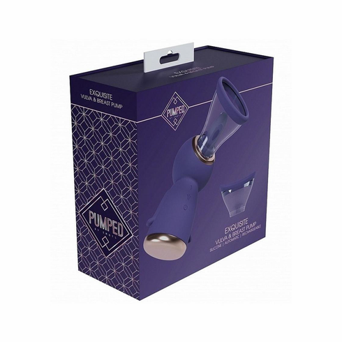 Exquisite Automatic 13 Speed Silicone Rechargeable Vulva and Breast Pump Purple One Size Silicone