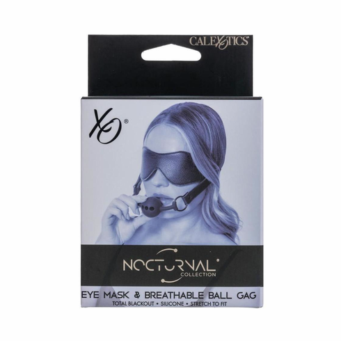 Eye Mask & Breathable Ball Gag Black Adjustable