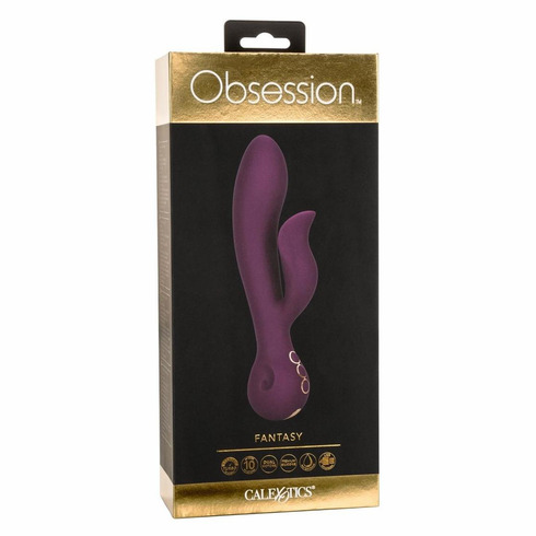 Fantasy Rechargeable Silicone Rabbit Vibrator Purple 5" Silicone