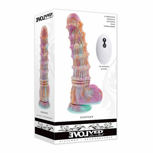 Fantasy Rechargeable Silicone V Multicolor 8" Silicone Remote