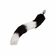 Faux Fur Tail and Metallic Anal Plug Black/White 2.5" Aluminum