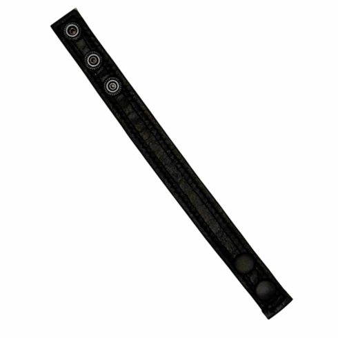 FK Color Contrast Snap Cock Strap Black Adjustable Leather