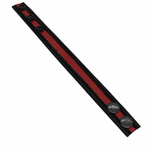 FK Color Contrast Snap Cock Strap Red Adjustable Leather