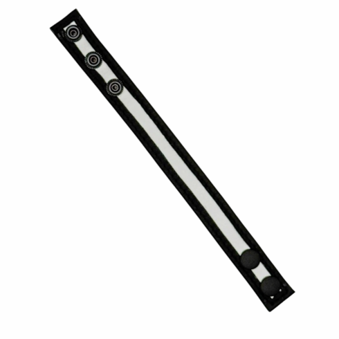 FK Color Contrast Snap Cock Strap White Adjustable Leather