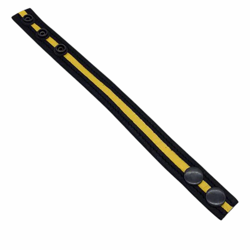 FK Color Contrast Snap Cock Strap Yellow Adjustable Leather