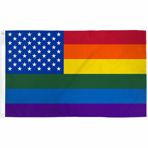 Flags - Poly Old Glory 50 Stars Rainbow 3' x 5'