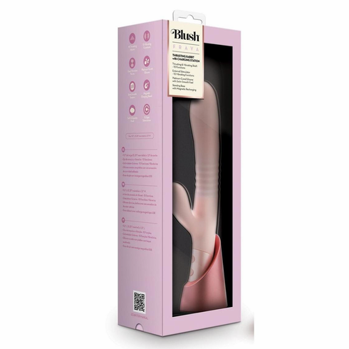 Fraya Rechargeable Silicone Rabbit Vibrator Pink 5.2" Silicone
