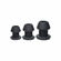 Gape-Grommets Hollow Silicone Anal Dilator Set - 3 pc Set Black Silicone