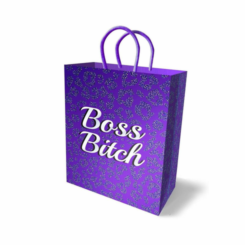 Gift Bag - Boss Bitch Purple/White 11"