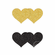Glitter Hearts Pasties - Black/Gold 2 Pair